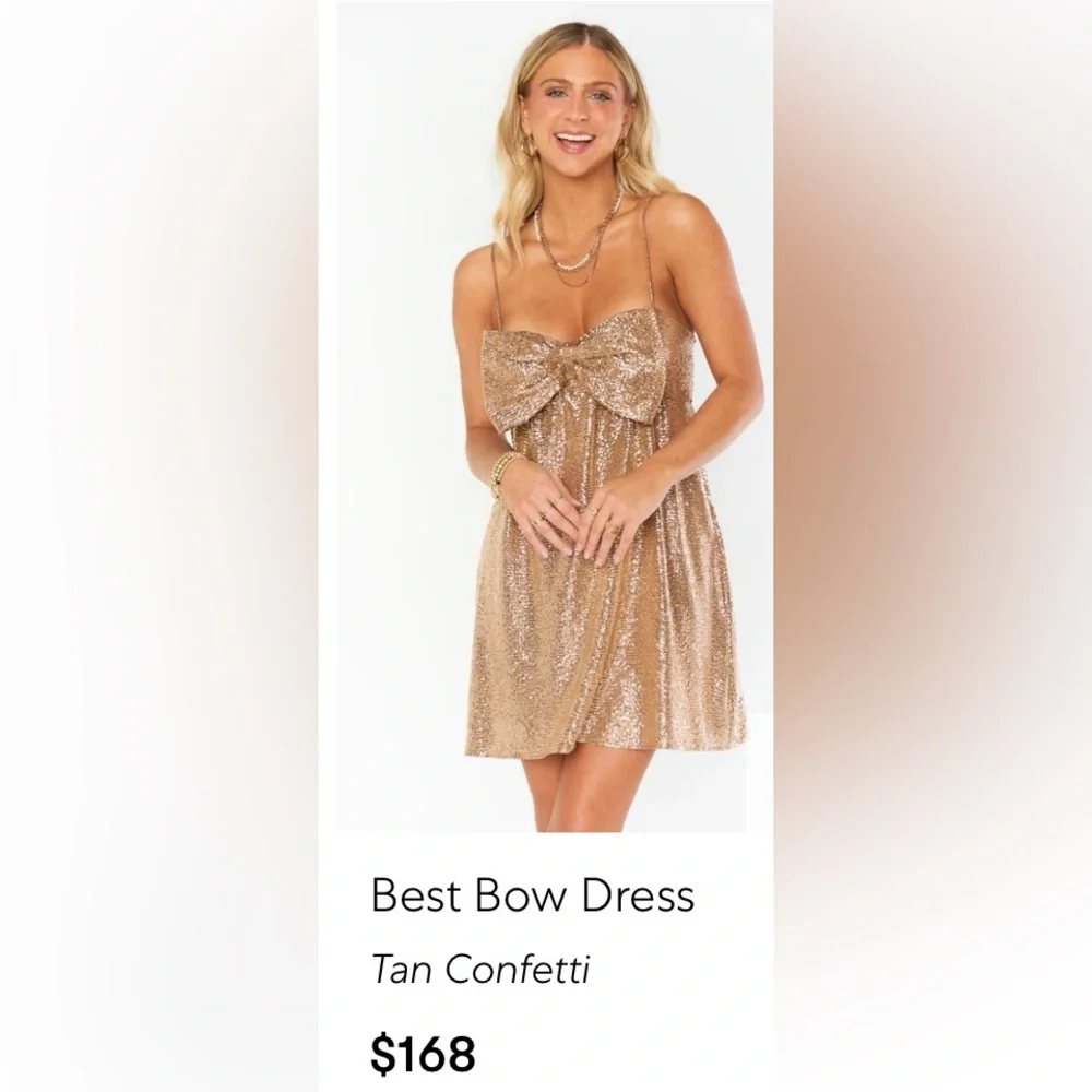 NWT SHOW ME YOUR MUMU STUNNING Best Bow Mini Glittering Party Dress Size: M - Picture 8 of 16